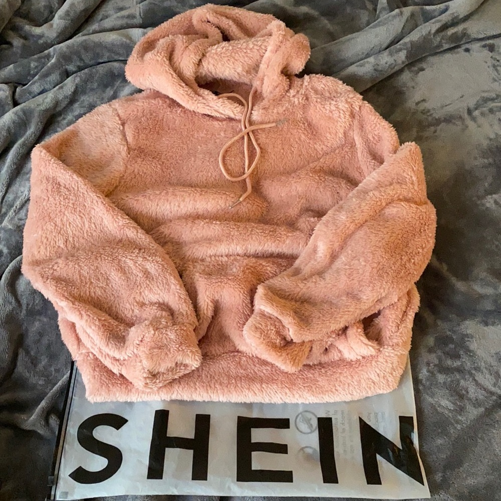 NWOT SHEIN Pinkish fuzzy hoodie